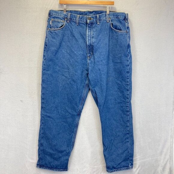 Carhartt Flannel Lined Jeans 44x32 Relaxed Fit B172 DST Blue Denim Warm Outdoors - Picture 16 of 16